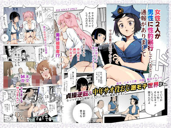 【エロコミック】貞操逆転＆中年サオ役おじ激モテ世界EX むっつりスケベ処女（どうてい）相手に無双するオレ にゅう工房 【無料】